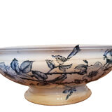 Antique salad bowl in blue earthenware Vintage 15