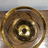 Glass vase with gold bird decoration