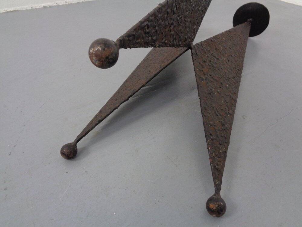 Brutalist German Iron Candleholder, 1960s