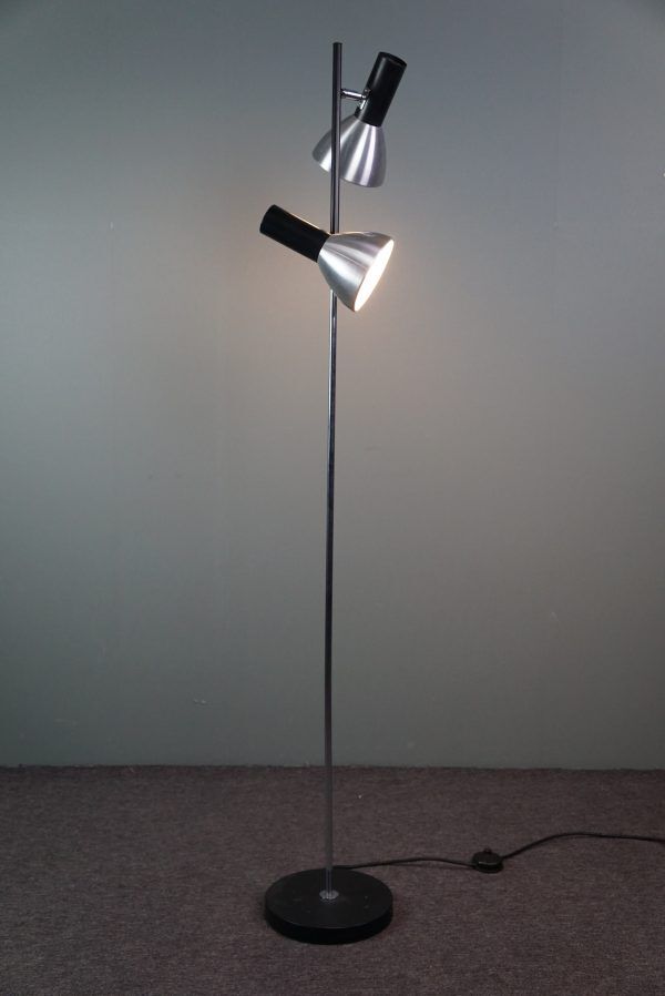 Floor lamp with 2 spots by Sölken Leuchten 1960