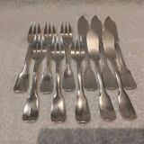 5 fish cutlery sets 11p silver plated metal goldsmith Europfelix uni-flat