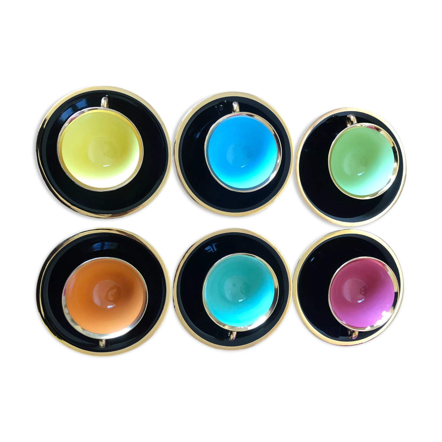 6 cups and saucer for coffee or tea art deco