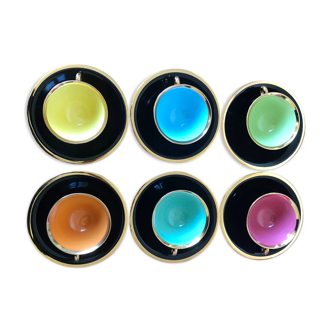 6 cups and saucer for coffee or tea art deco
