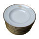 12 assiettes creuses porcelaine de Limoges filet or et monogramme