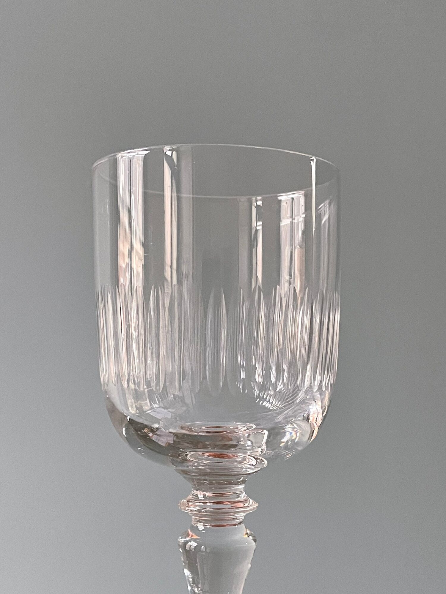 Set of 8 old glasses in Portieux crystal