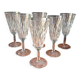6 FLUTES champagne transparent glass vintage VMC Reims France