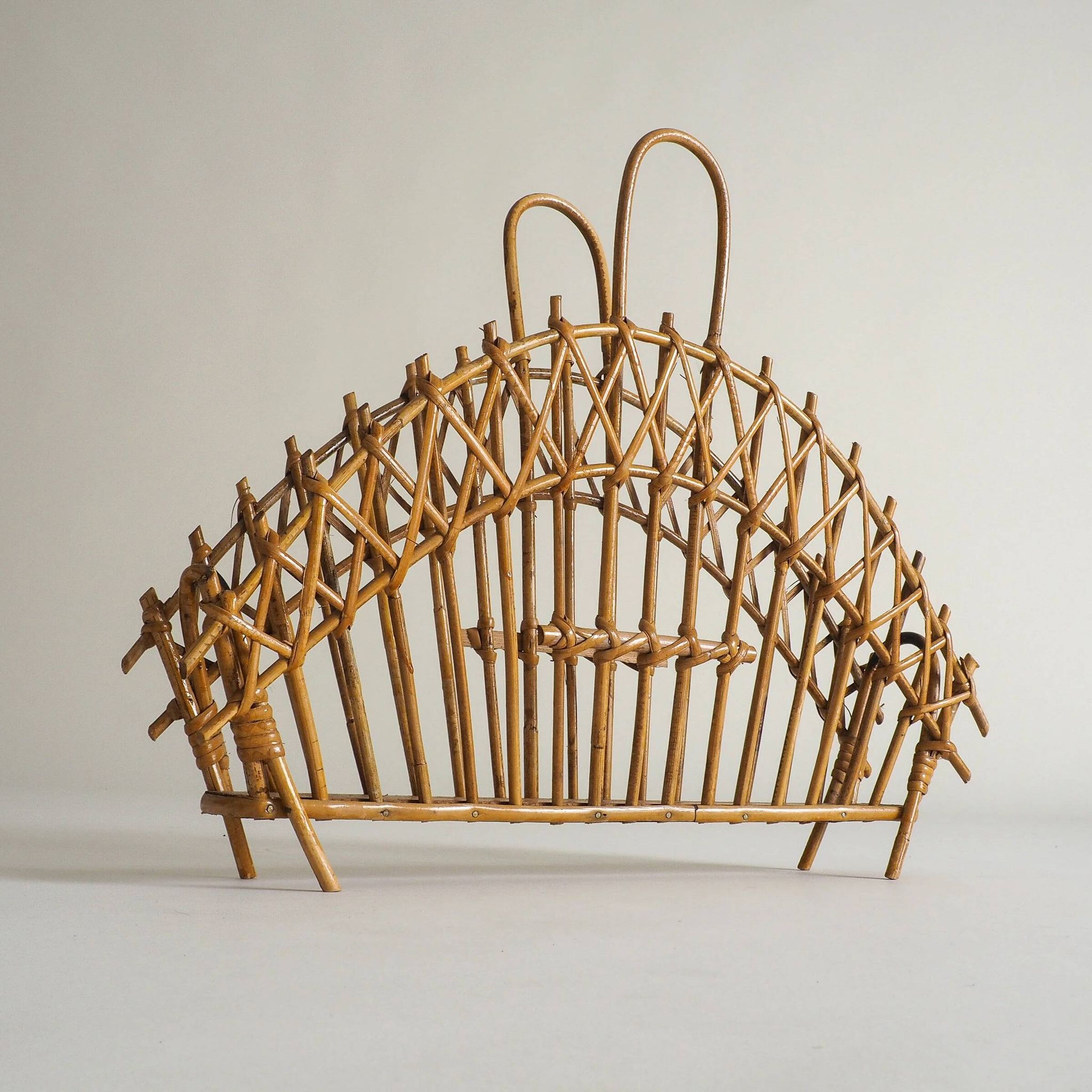 Mid-century rattan magazine holder