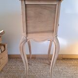 Louis XV style bedside side table in light wood
