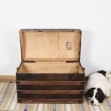 Victorian trunk, steam travel chest, 19th century.