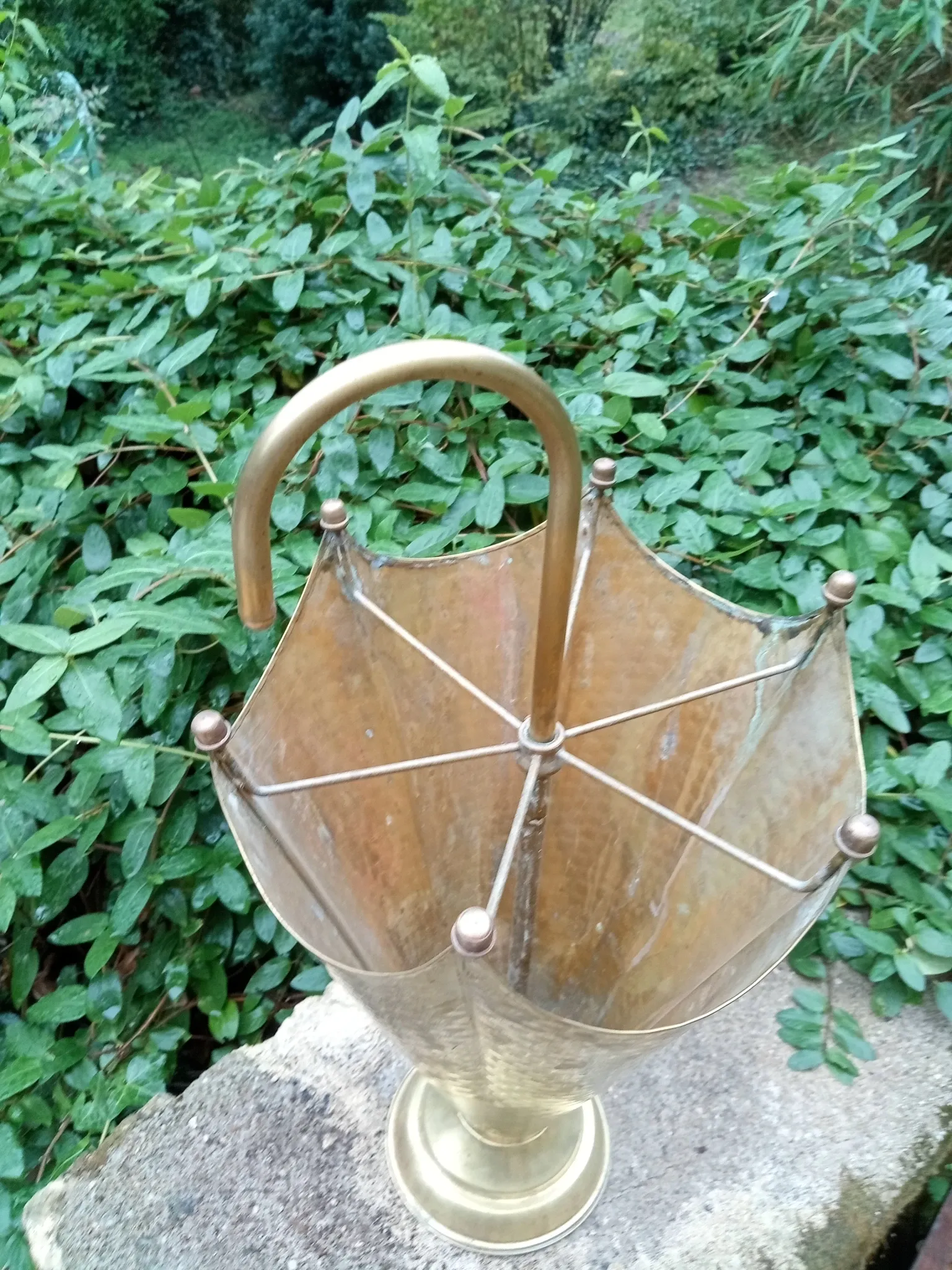 Vintage 1960s brass umbrella stand