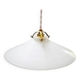 Old pendant lamp in white opaline art deco 1930 ø 24.5 cm