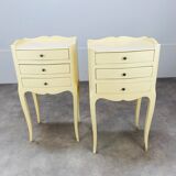 Pair of bedside tables Louis XV style white