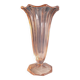 Vase tulipe vintage en verre moulé rose