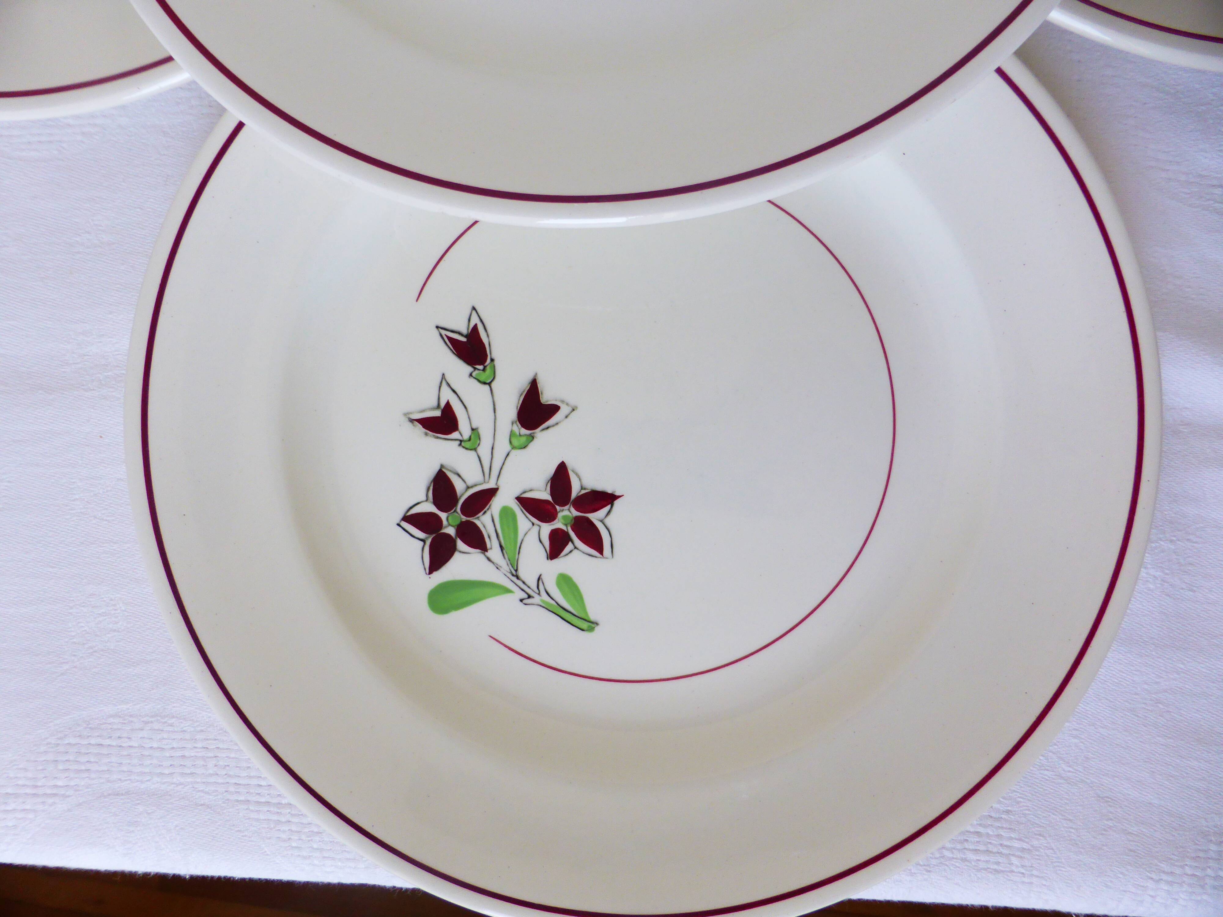 4 vintage flat plates from the Salins factory 210638