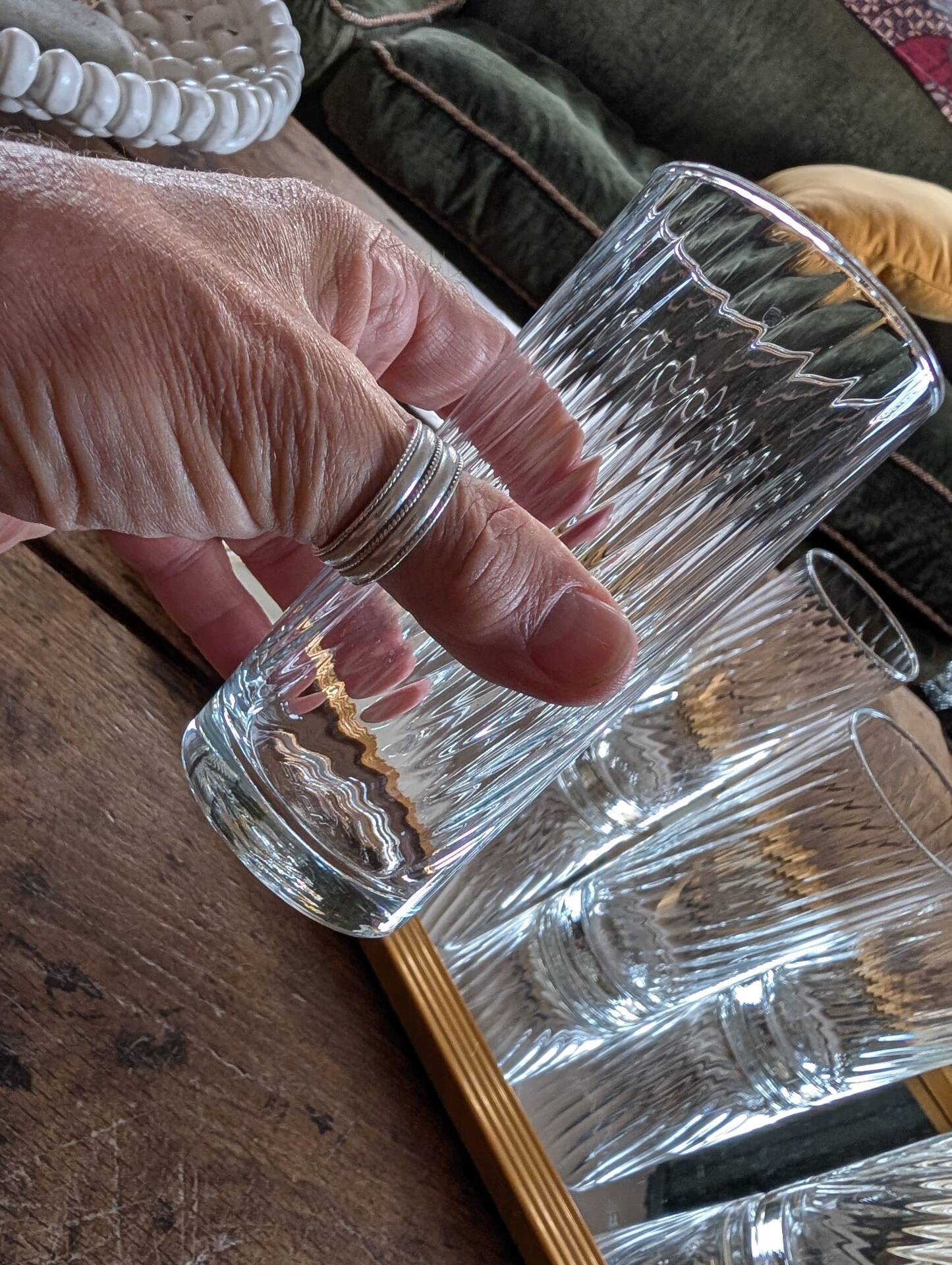 6 long drink glasses from the 80s – optical relief