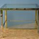 Table basse de style moderniste, style Romeo Rega en laiton et chrome