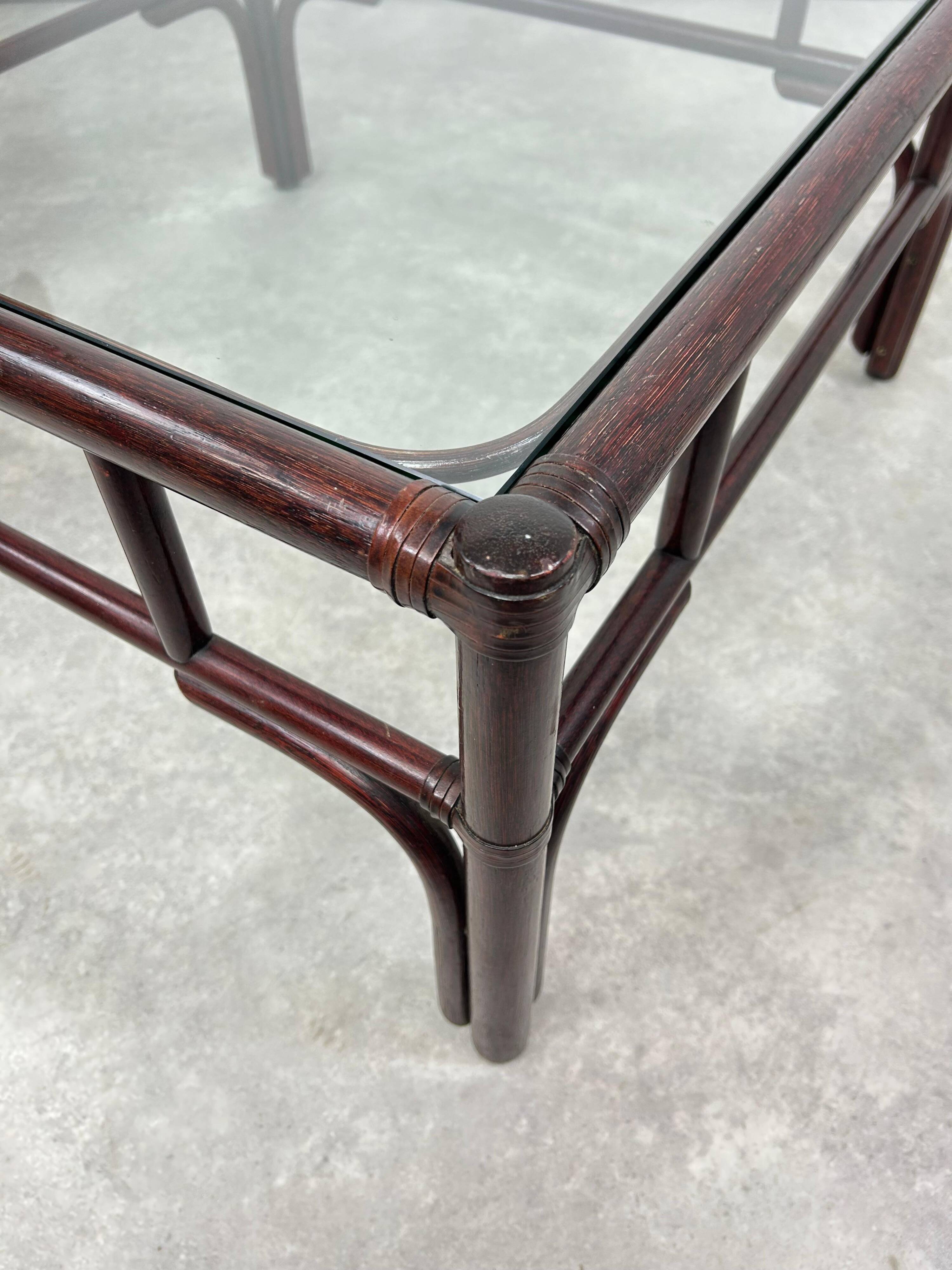 Table basse en bambou moderne du milieu du siècle par Gervasoni