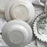 7 earthenware soup plates with butterfly and flower design "Nancy" LG Clairefontaine