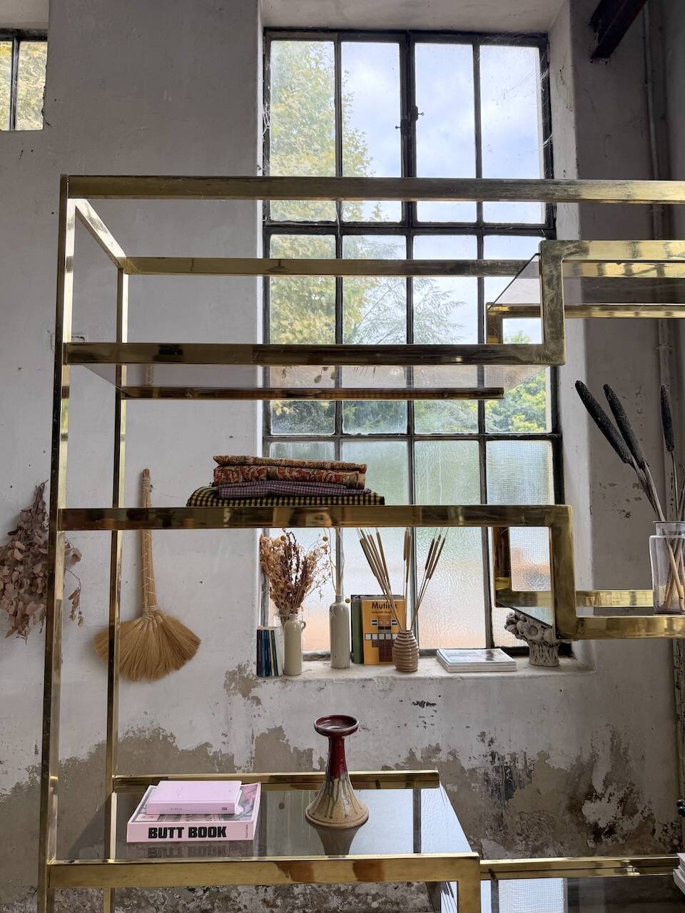 Brass shelf 1970 Belgo Chrom regency