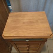 Bedside table solid wood furniture drawer blue
