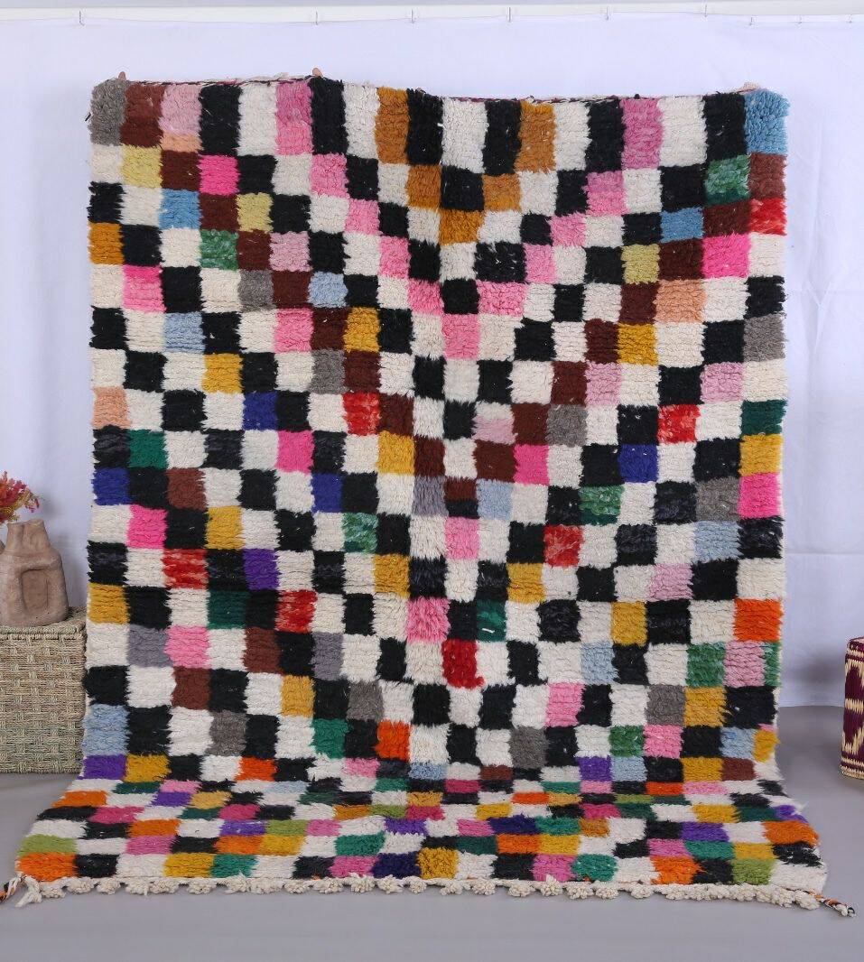 Handmade wool Berber rug 250x150 cm