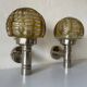 Rare pair of blown glass and chrome wall lights by Doria, 1960s, Germany.