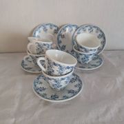 6 cups and saucers Rivanel in vintage 70's opaline