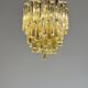 Venetian chandelier in colourless and gold Murano glass, Venini Triedi model, circa 1960.