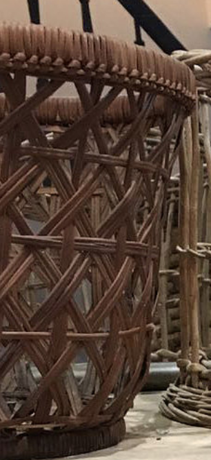 Vintage braided wicker basket