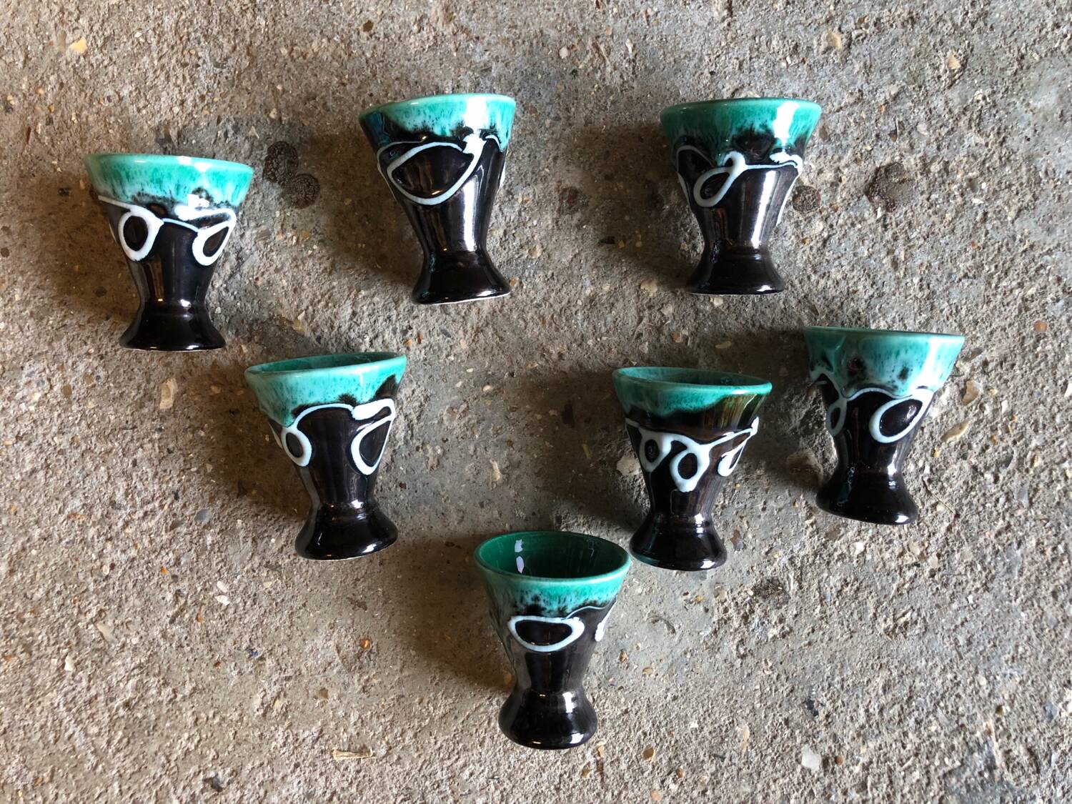 Vallauris Ceramic Glasses or Egg Cups