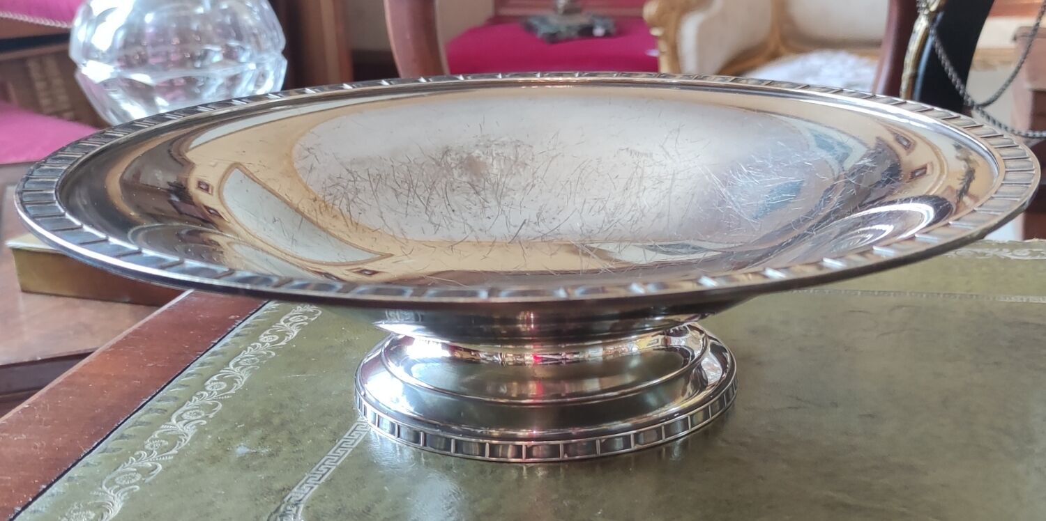 Silver metal fruit cup