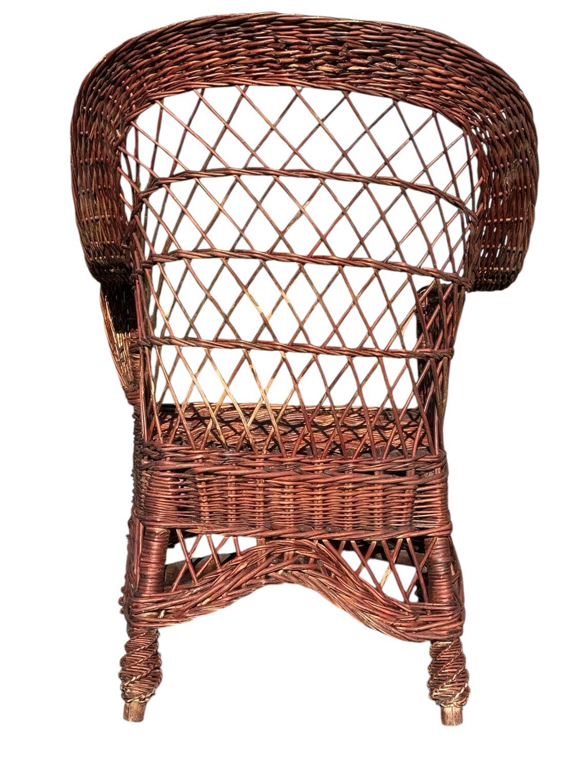 Rattan and Wicker Armchair, France, 1980s