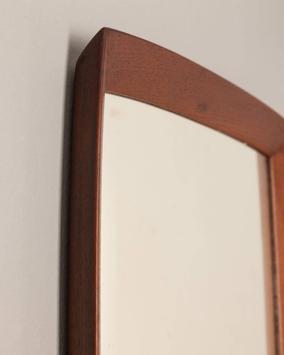 Vintage square mirror 60s in Teak Danish Design