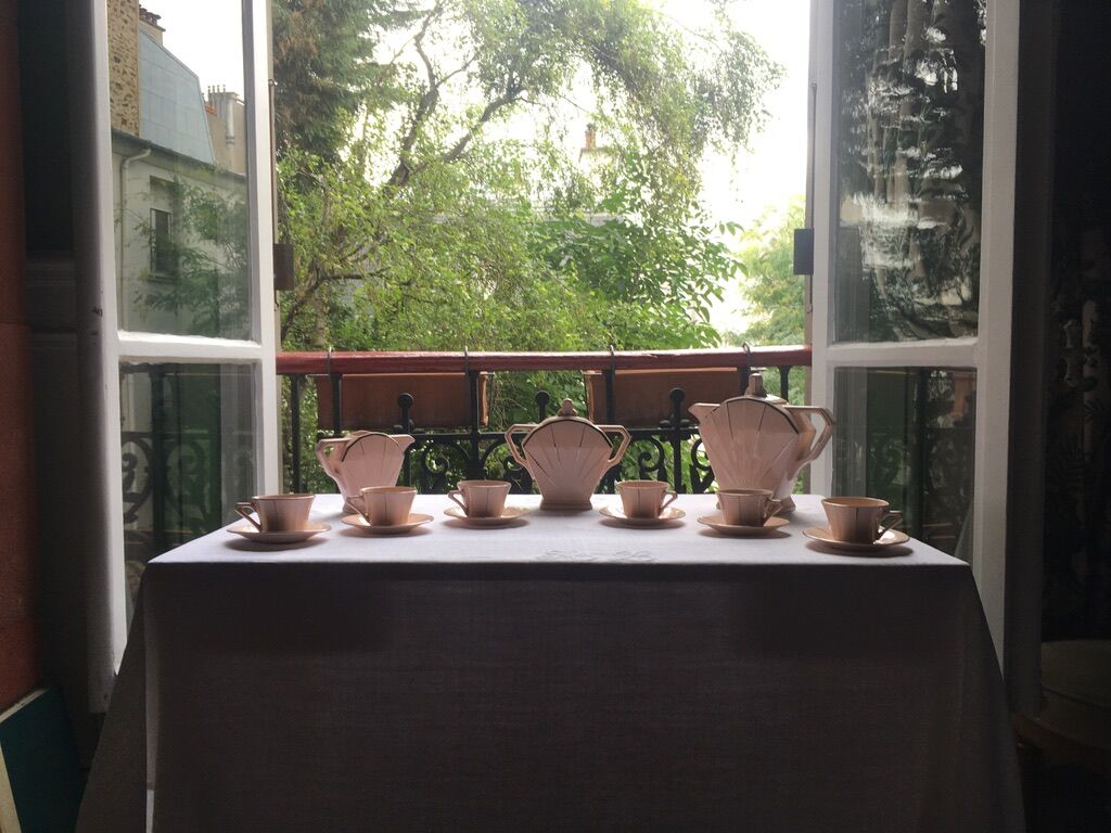 Saint Amand tiled coffee set circa 1930