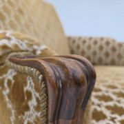 1950s, Danish relax chair, furniture velour, carved ash wood.