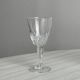 5 clear crystal liqueur glasses.