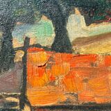 Tableau HST "Paysage à la rivière" signé début XX° siècle