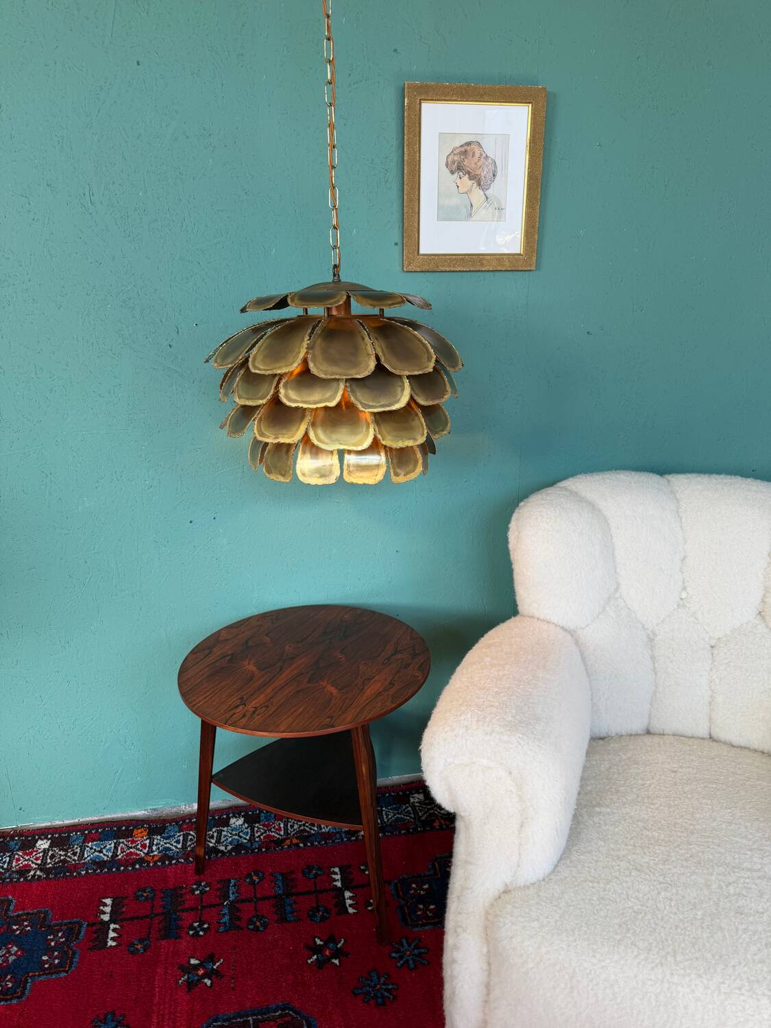 Mid Century Modern Brutalist Artichoke Pendent By Sven Åge Holm Sørens