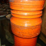 Orange tubular vase circa 1950/70