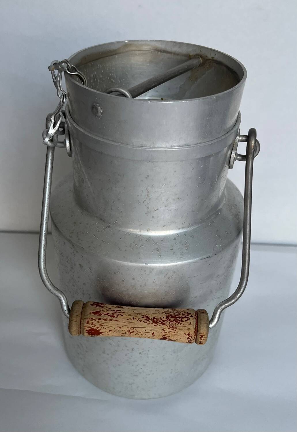 Old aluminum milk jug 1.5 liters