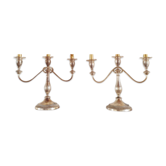 Two English candlesticks
