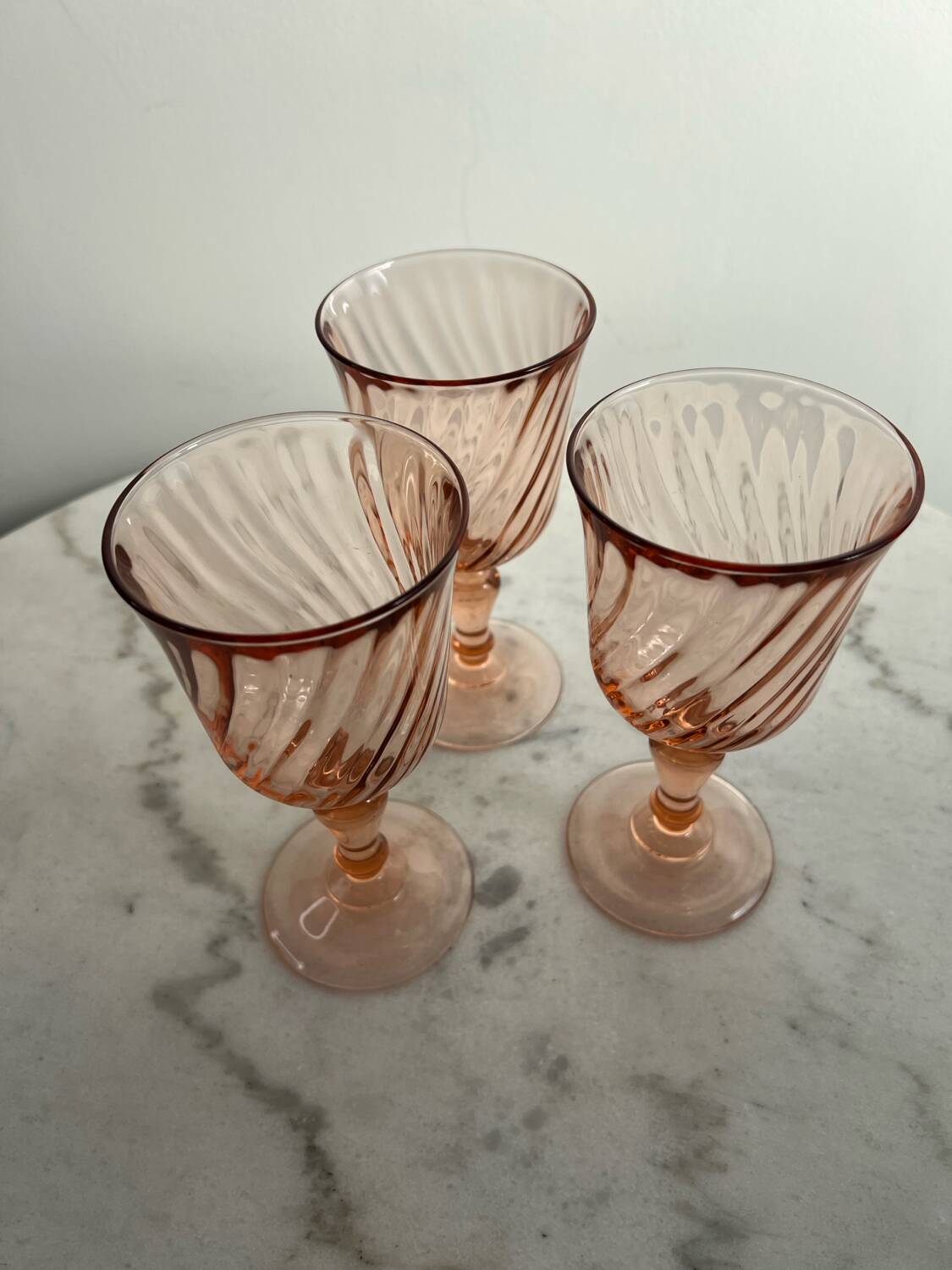 Set of 3 Rosaline stem glasses