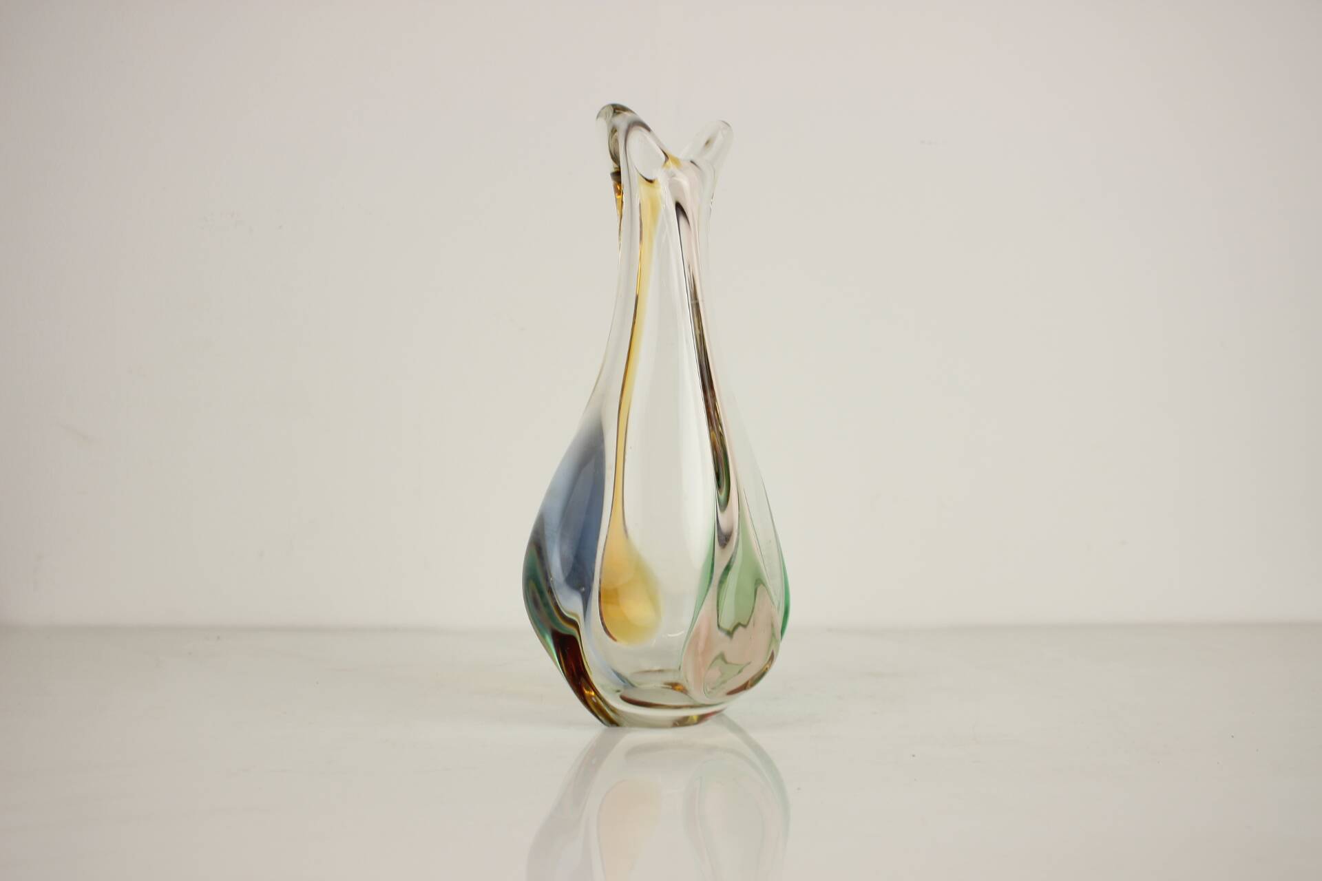 Bohemian Art Glass Vase by Josef Hospodka, 1960's