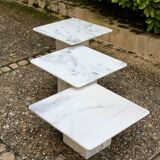 Set of 3 marble nesting tables, Italy 1970