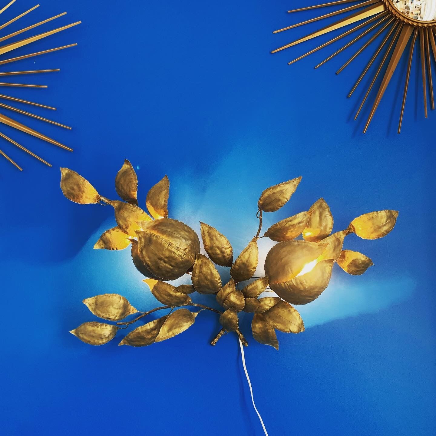 Wall lamp year 60 brass and metal