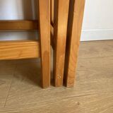Trio de tables gigognes en pin années 80