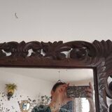 Neo-Gothic mirror in carved oak circa 1940