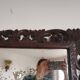 Neo-Gothic mirror in carved oak circa 1940