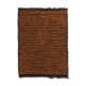 Moroccan Berber Mrirt rug in tobacco brown wool, black weave – 210 × 300.