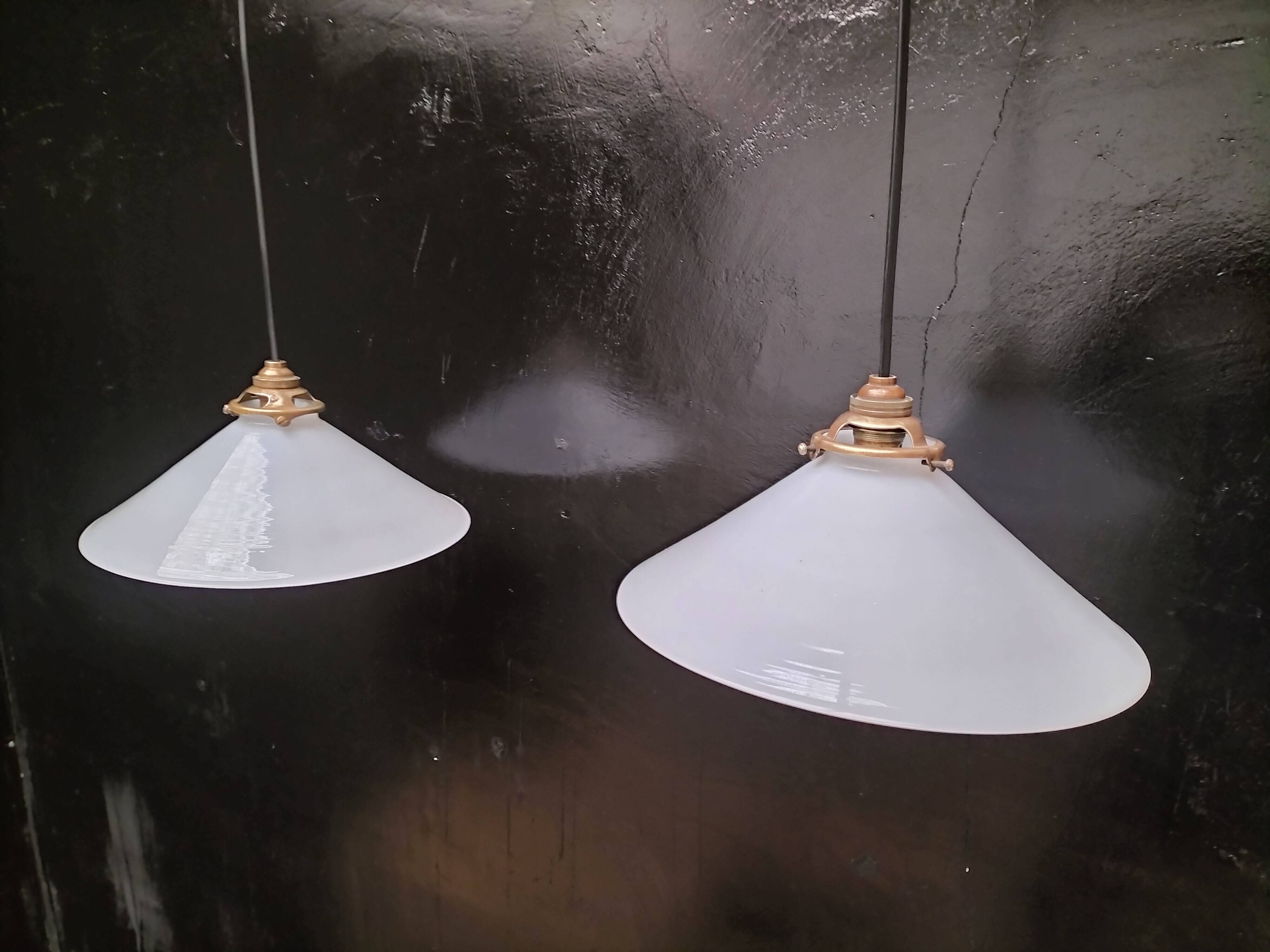 Opaline cone pendants